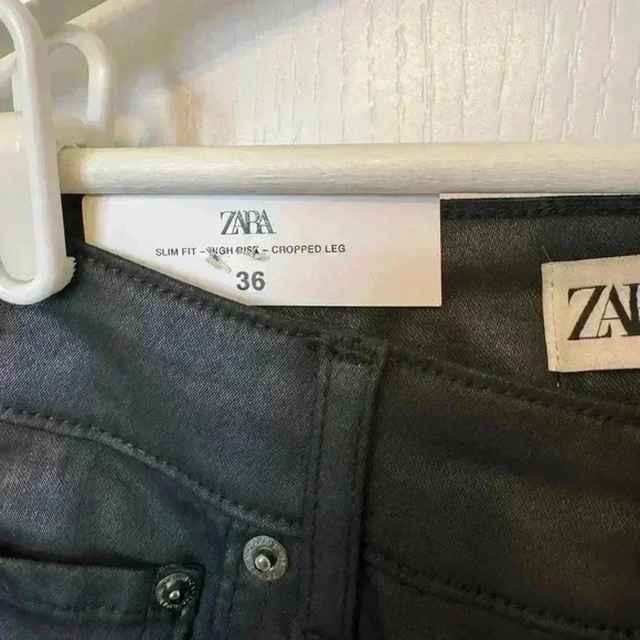 Zara women’s 4 black The Dreed Flare Pants high waist cropped NWT casual career - Picture 10 of 12